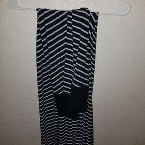 XL Navy Blue Striped Maxi Skirt NWOT